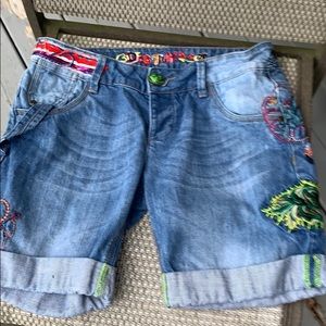 Desigual embellished jean shorts